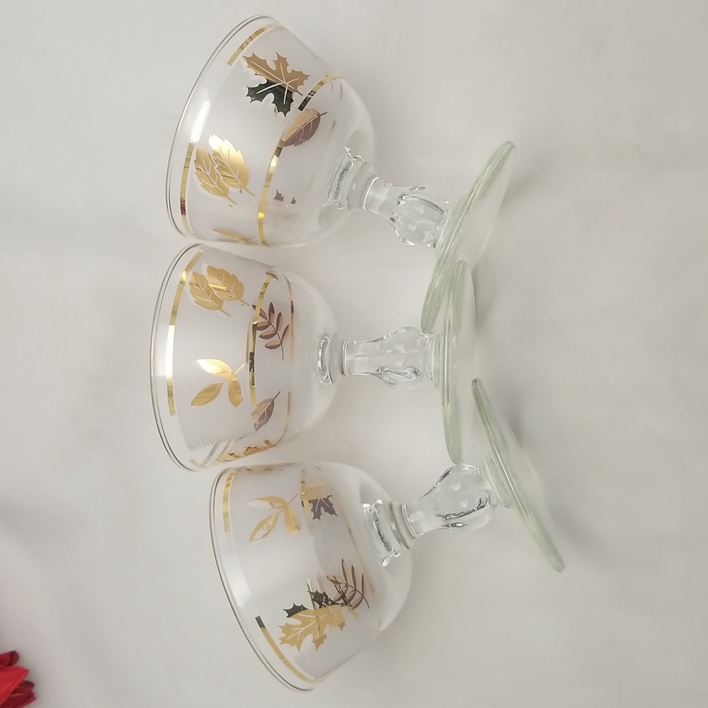 Libbey Golden Foliage Champagne High Sherbet Glasses - Picture 4 of 16